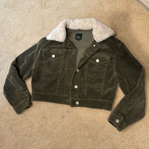Corduroy crop jacket